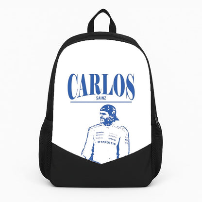 Carlos White And Blue Backpack