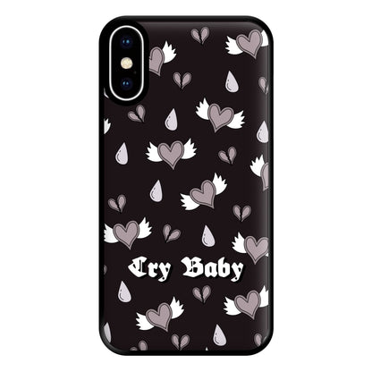 Cry Baby Monochrome Hearts Pattern iPhone X / XS Case