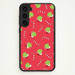 Green Creature And Candy Canes Pattern Galaxy S23 Plus Case