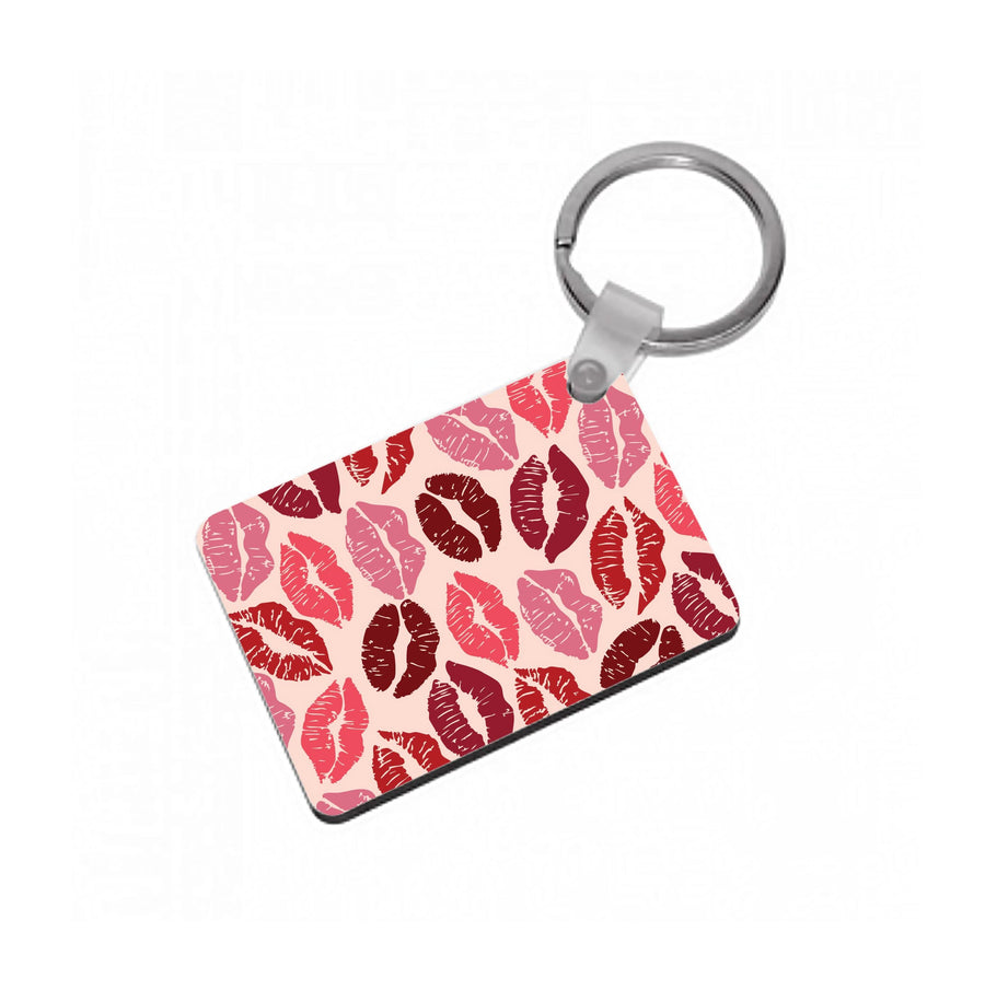 Valentine's Lips Pattern Keyring