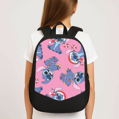 Christmas Cute Blue Alien Pattern School Bag