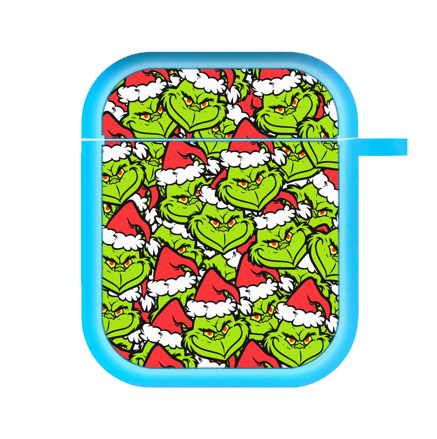 Cartoon Grinch Face Pattern - Christmas AirPods Case