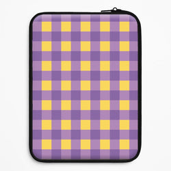 Purple And Yellow Checkered Pattern Universal Laptop Sleeve