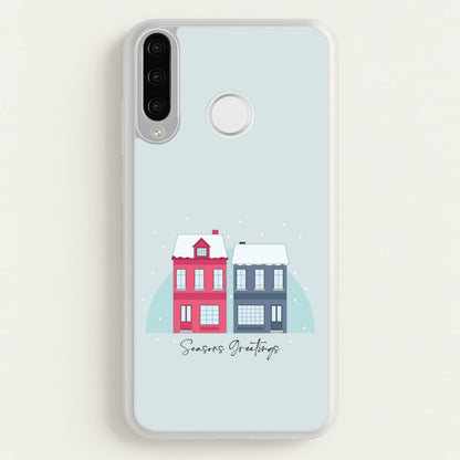Seasons Greetings Winter Townhouses Huawei P30 Lite Case