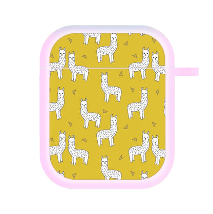 Mustard Alpaca Pattern AirPods Case