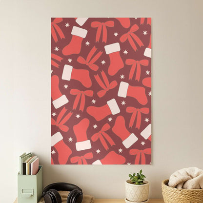 Stockings And Bows Pattern Poster