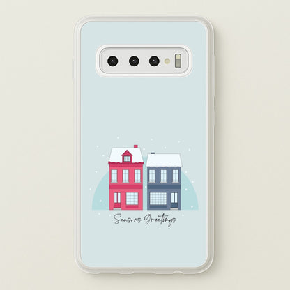 Seasons Greetings Winter Townhouses Galaxy S10 Case