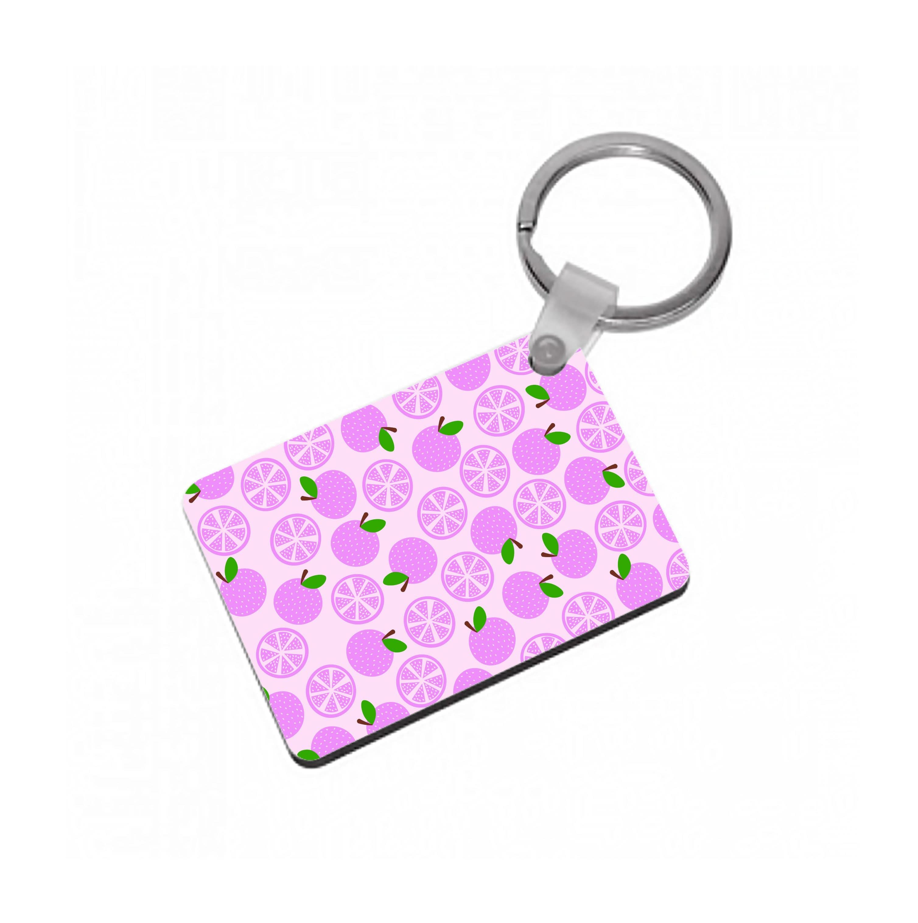 Textured Grapefruit Pattern Keyring