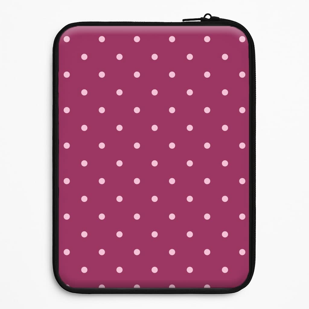 Raspberry Polka Dots Laptop Sleeve
