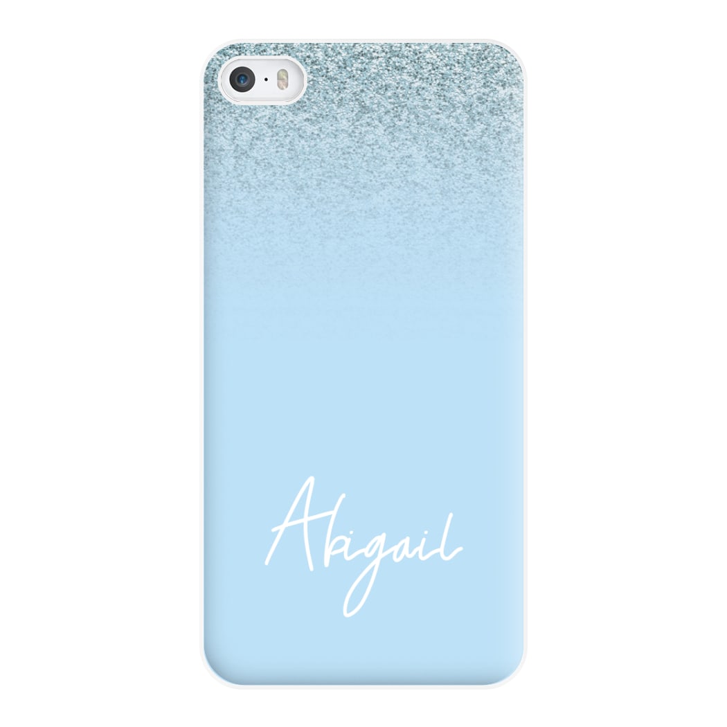 Blue Glitter Personalised Name iPhone 5 / 5s / SE 2016 Case