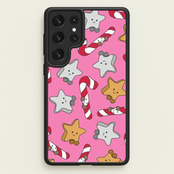 Pink Christmas Plushies Pattern Galaxy S22 Ultra Case