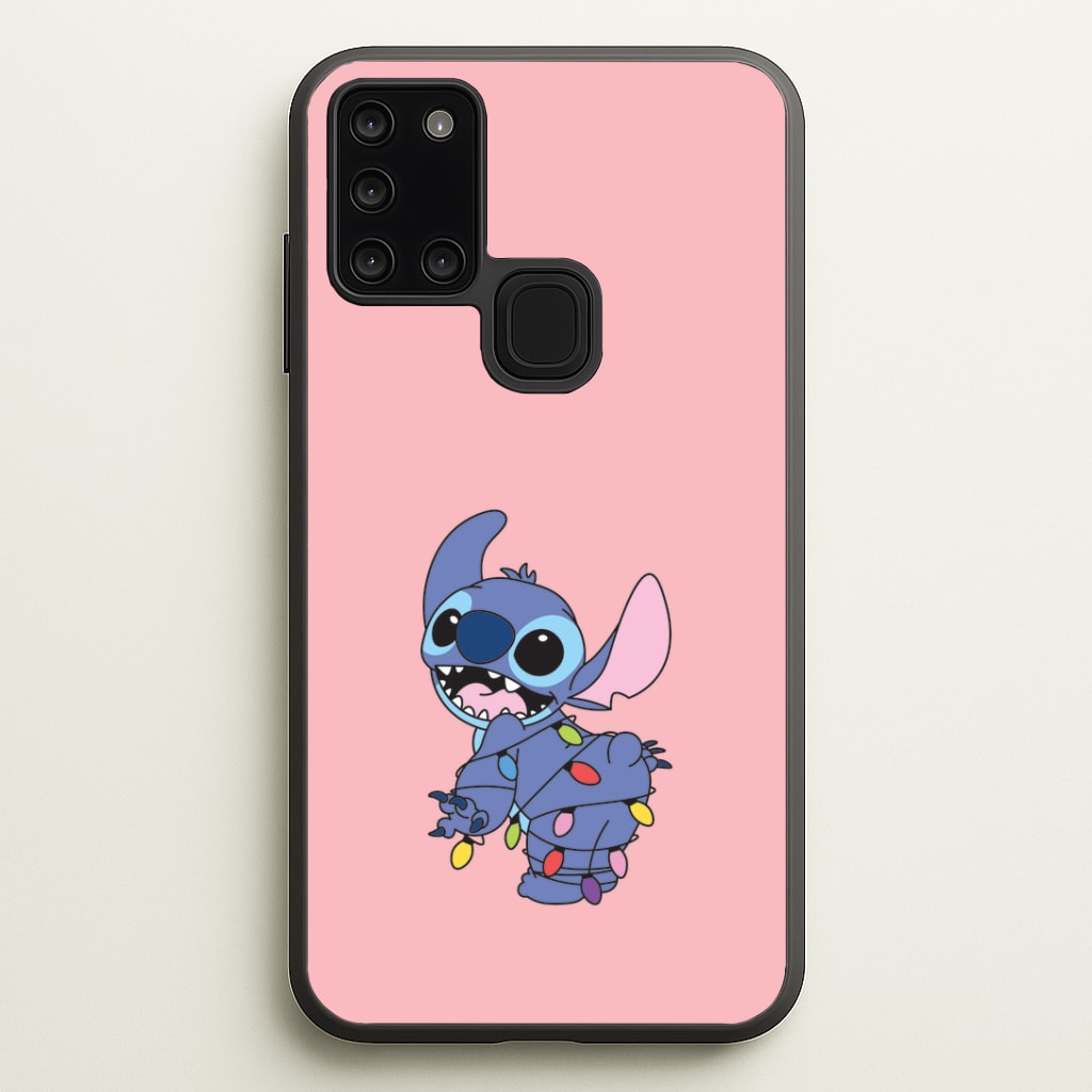 Cute Blue Alien Fairylights Galaxy A21s Case