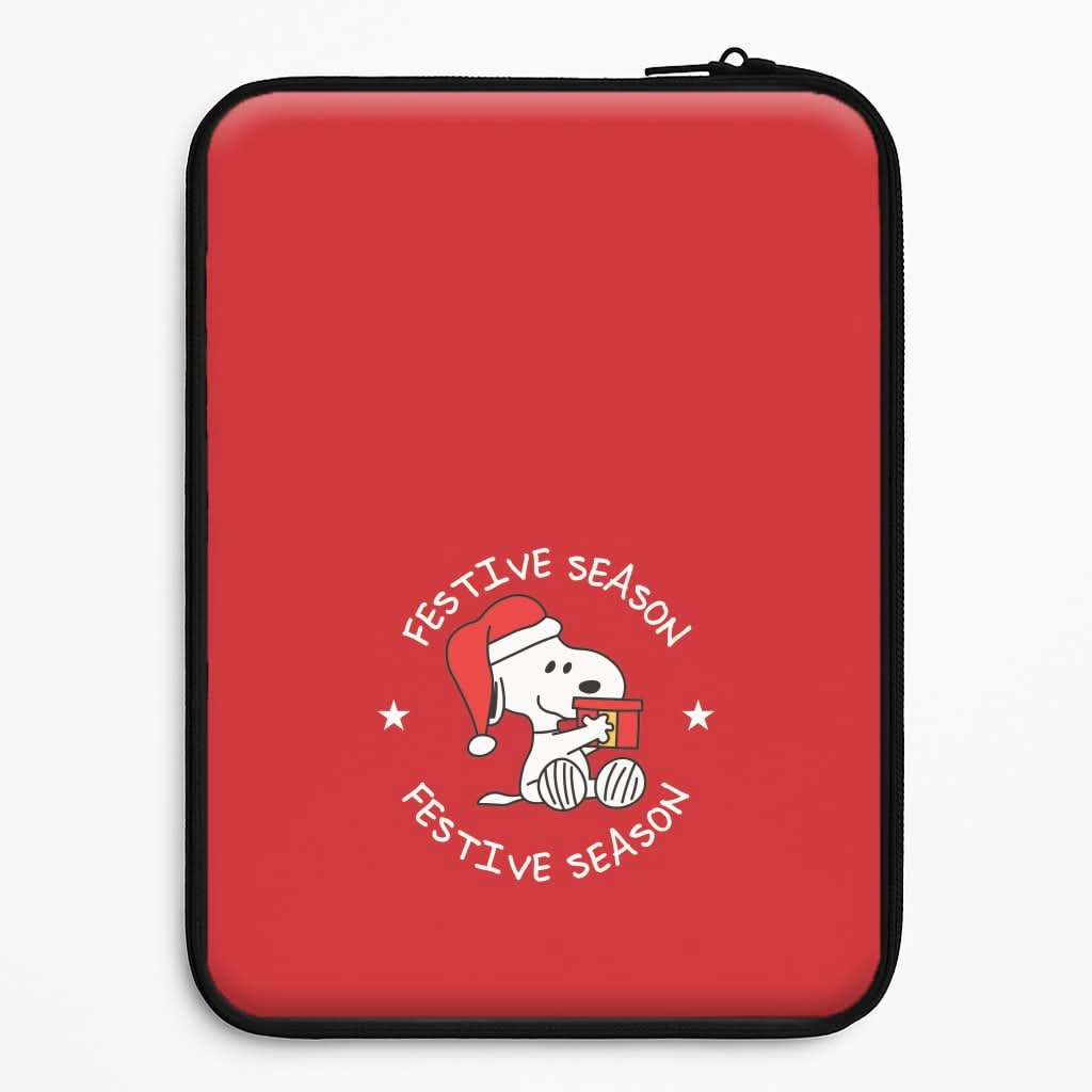 Cartoon Beagle Festive Season Laptop Sleeve