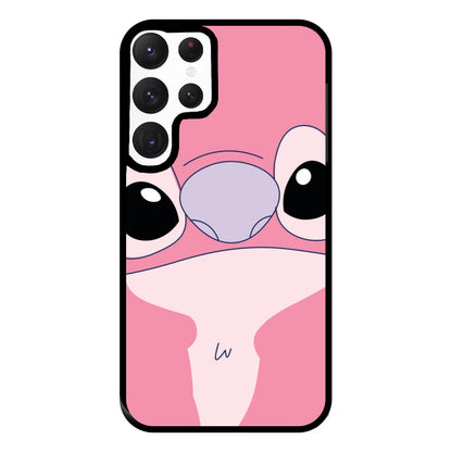 Cute Pink Alien Face Galaxy S22 Ultra Case