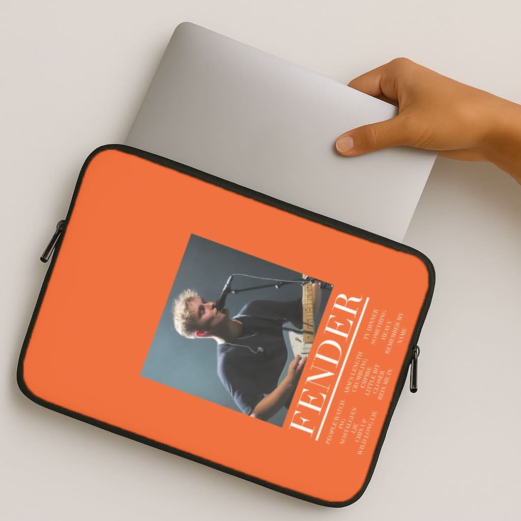 Fender Orange Song List MacBook Cover