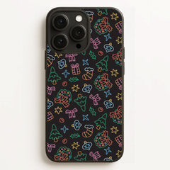 Neon Christmas Icons Pattern I Phone Case