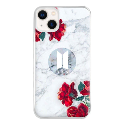 K-Pop Band Logo Marble Roses Phone Case