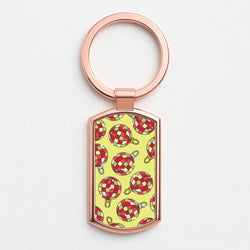 Disco Baubles Pattern Rose Gold Keyring