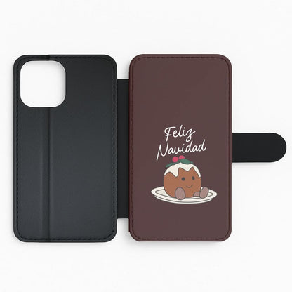 Christmas Pudding Plush Flip Phone Case