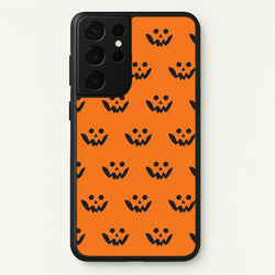 Carved Pumpkin Face Pattern Galaxy S21 Ultra Case