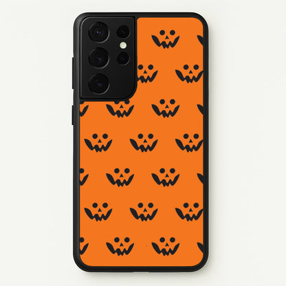 Carved Pumpkin Face Pattern Galaxy S21 Ultra Case