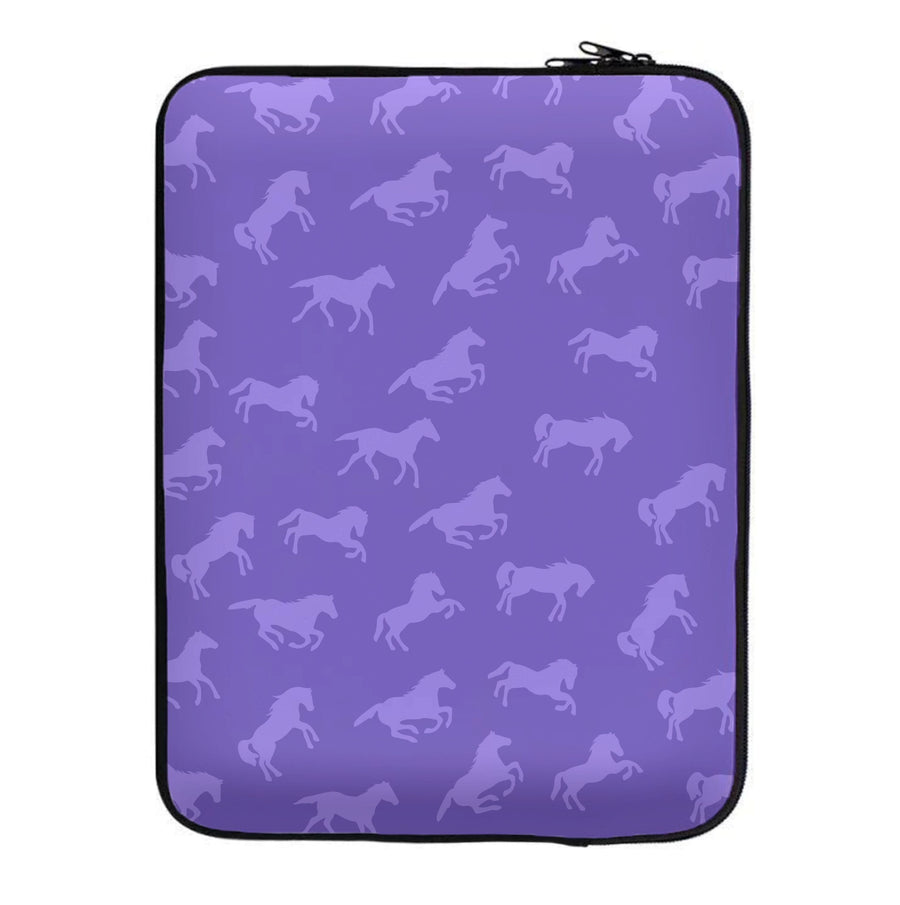 Purple Horse Pattern - Horses Laptop Sleeve
