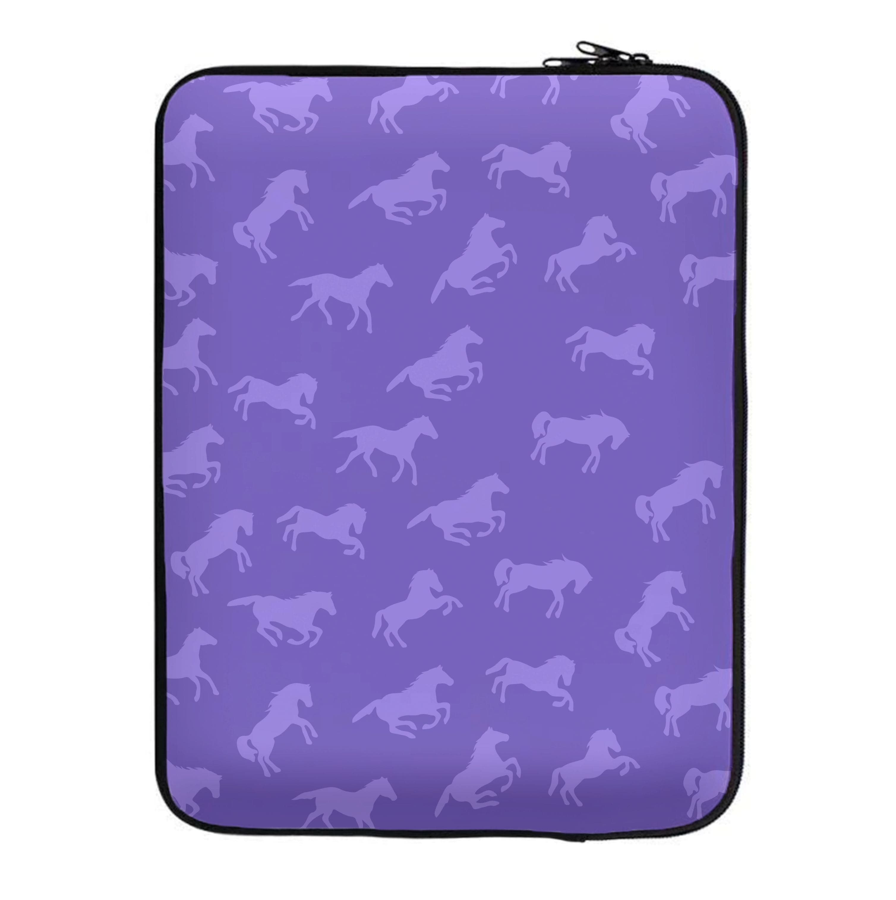 Purple Horse Pattern - Horses Laptop Sleeve