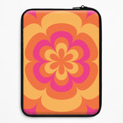 Sunset Trippy Flower Pattern Laptop Sleeve 1