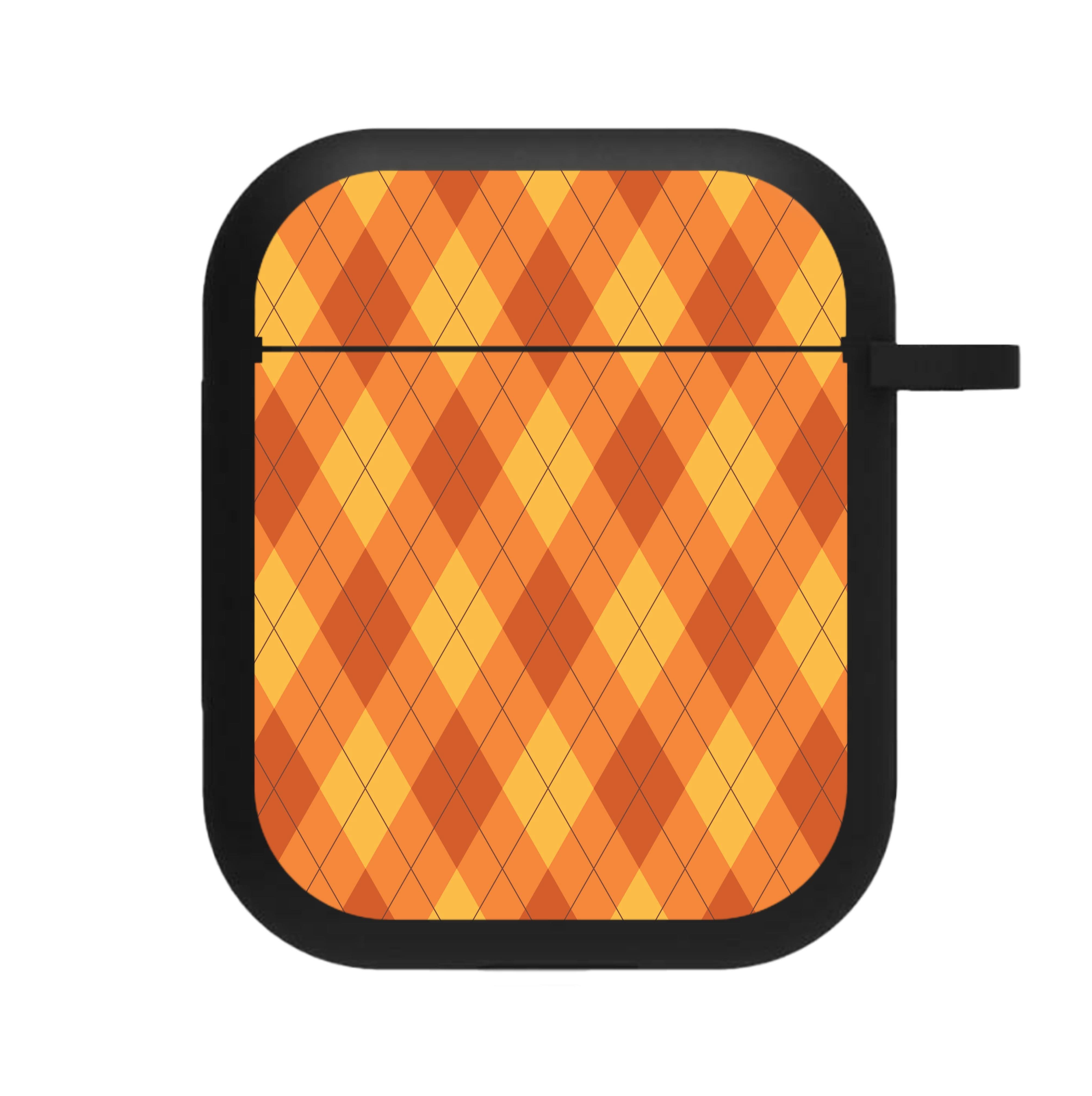 Orange Argyle Pattern AirPods Case