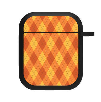 Orange Argyle Pattern AirPods Case