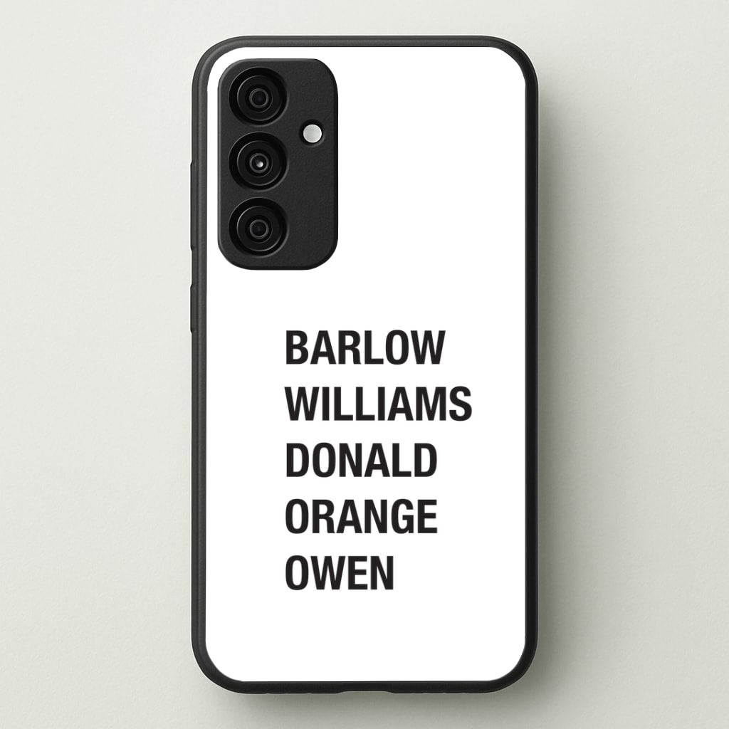 Take Band Members Names Galaxy A35 Case