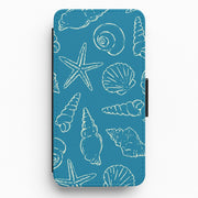 Sketched Shells Pattern Flip / Wallet Phone Case 1