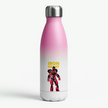 Metal Heart Hero Standing Pink Water Bottle
