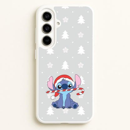 Cute Blue Alien Candycane Galaxy A56 Case