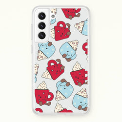 Christmas Drinks Plushies Pattern Galaxy S21FE Case