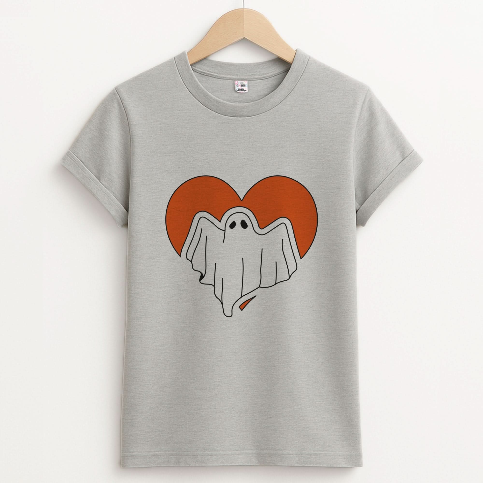 Ghost Heart  Unisex Grey T-Shirt