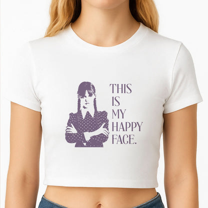 This Is My Happy Face Crop Top