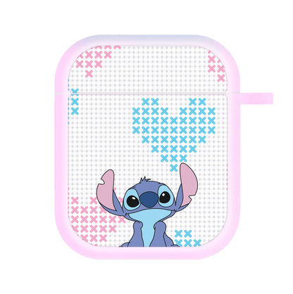 Blue Alien Hearts AirPods Case