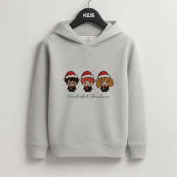 Wizards With Christmas Hats Grey Kids Hoodie