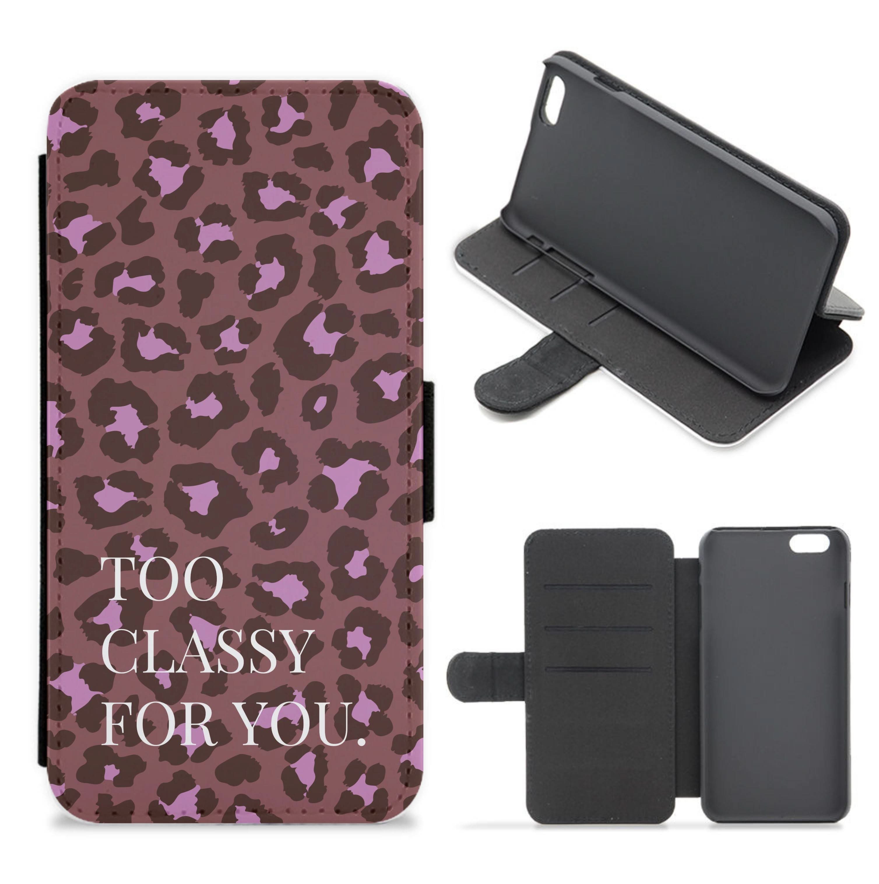 Too Classy Cheetah Print Flip / Wallet Phone Case