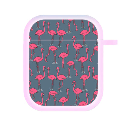 Basic Pink Flamingo Pattern AirPods Case