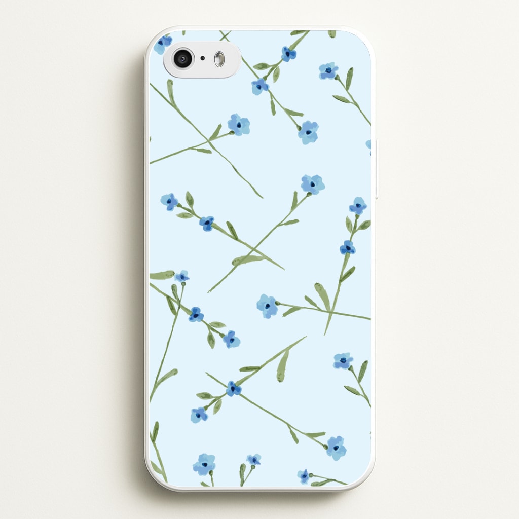 Baby Blue Floral Pattern iPhone 5 / 5s / SE 2016 Case