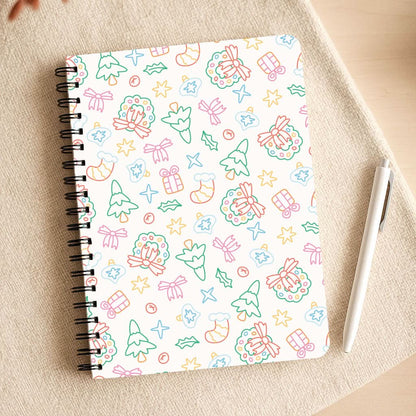 Neon Christmas Icons Pattern II Notepad