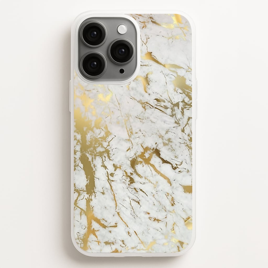 Gold Marble Splatter Phone Case for iPhone, Samsung Galaxy and Google Pixel