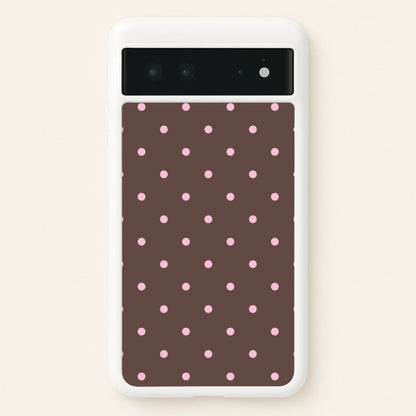 Chocolate & Strawberry Polka Dots Google Pixel 6 Case