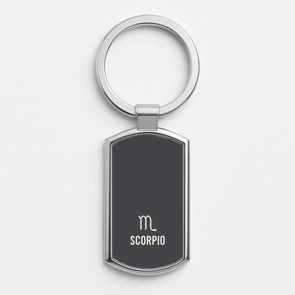Scorpio Pastel Zodiac Silver Metal Keyring