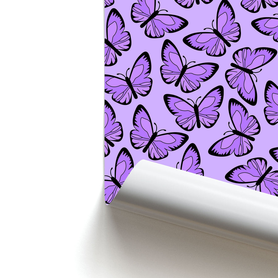 Purple Butterfly - Butterfly Patterns Poster