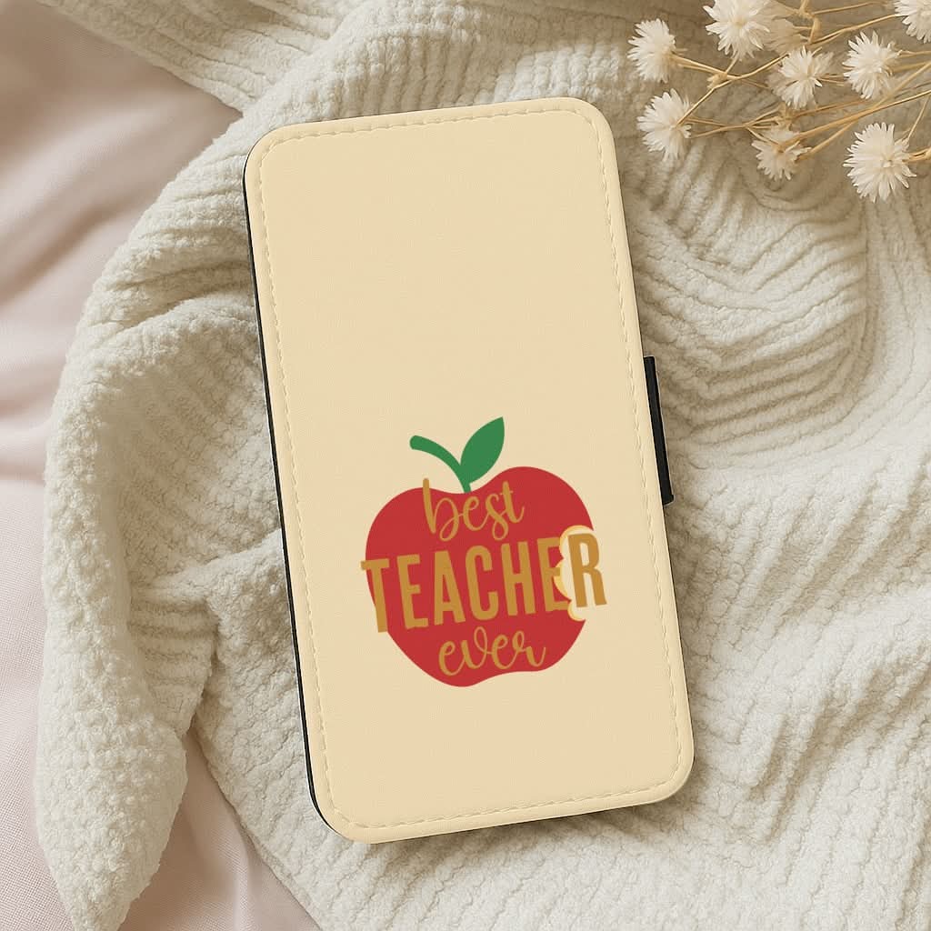 Apple Best Teacher Ever Leather Phone Case
