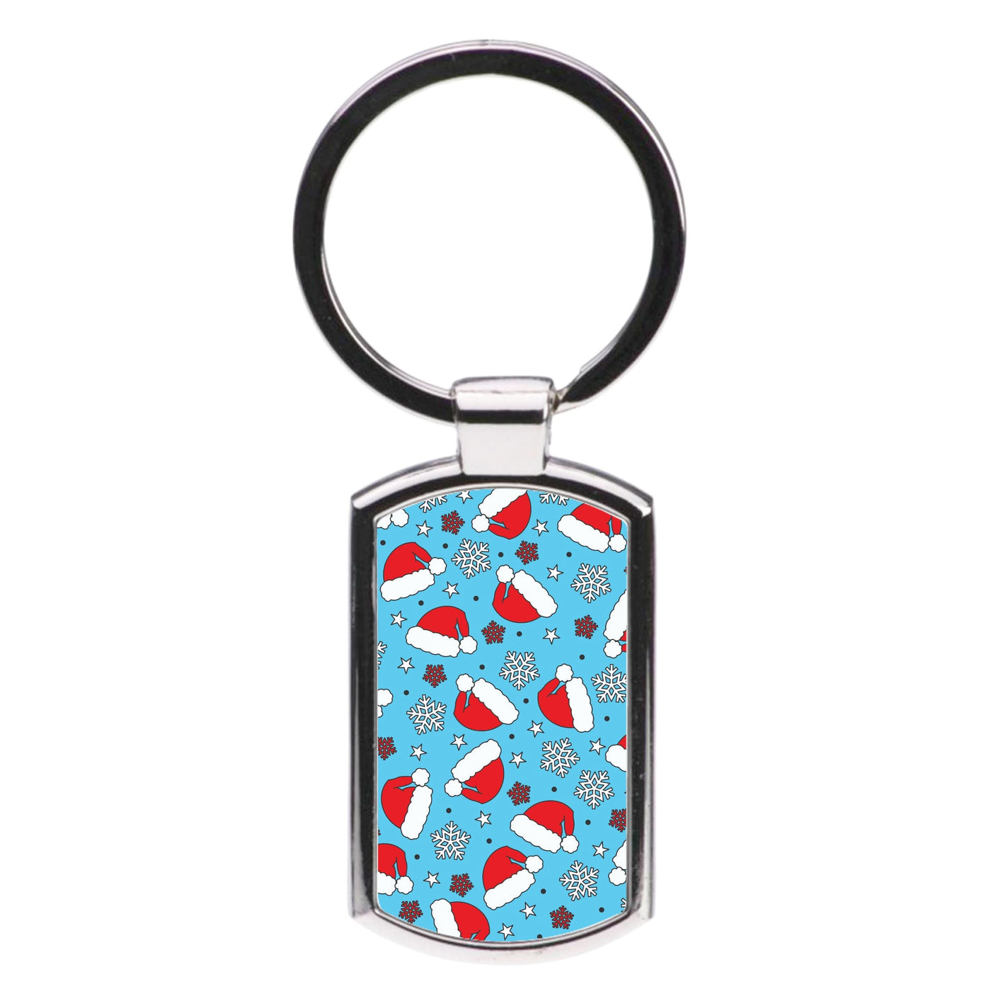 Blue Snow Pattern Luxury Keyring