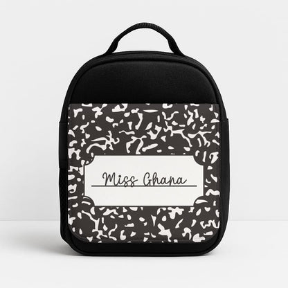 Personalised School Notebook Insulated Lunch Bag